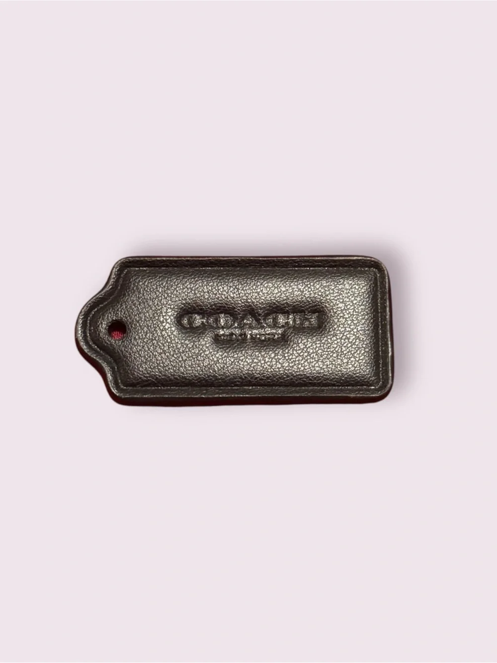 Coach Black Leather Hangtag Bag Charm Keychain